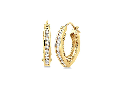 Gold Plated | CZ Studded Hoop Earrings